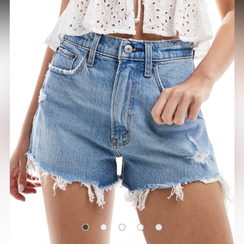 Abercrombie & Fitch High Rise 4” Mom Shorts Light wash 26/ 2